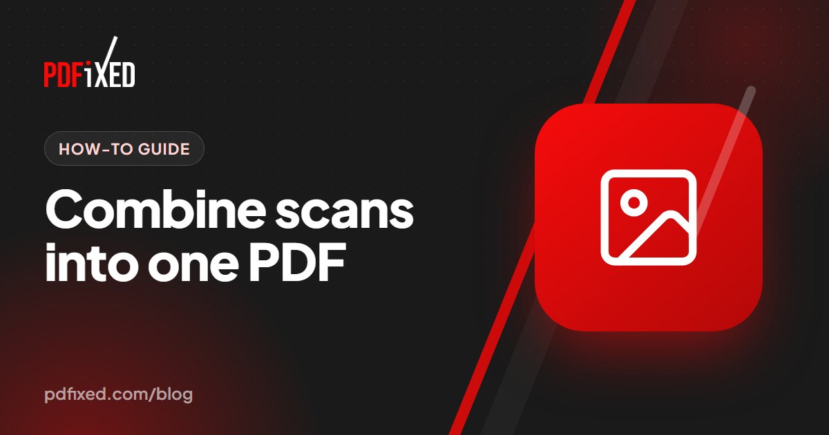 Scanned paper pages being combined into a single PDF
