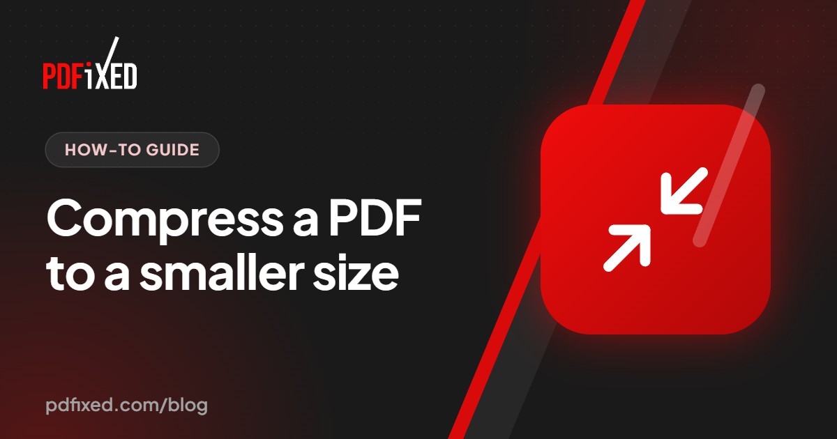 A large PDF file being compressed into a smaller one