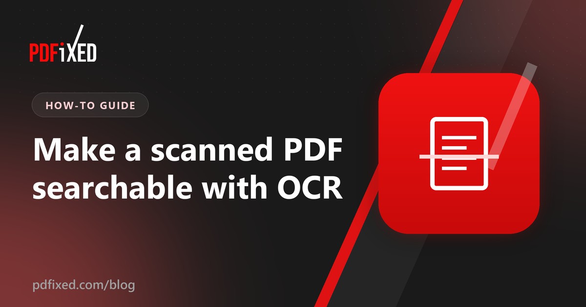 A scanned PDF page being turned into searchable text