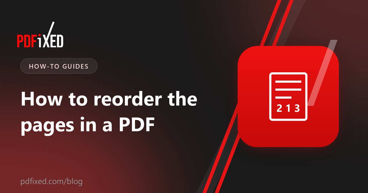PDF page thumbnails being dragged into a new order