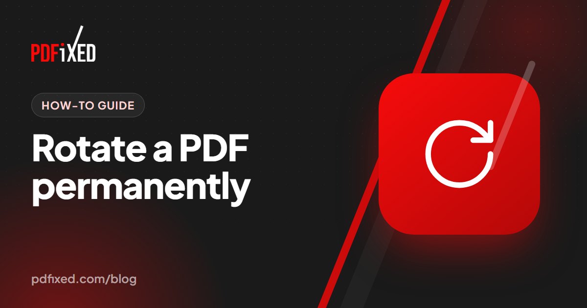 A sideways PDF page being rotated upright