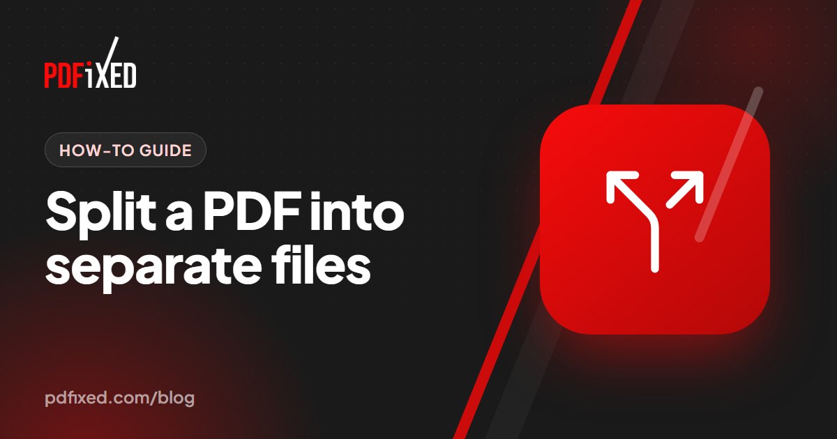 A PDF document being split into separate files