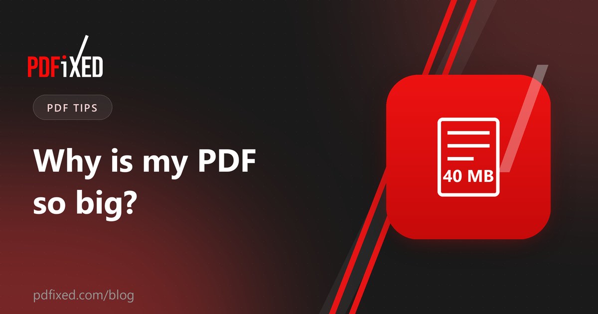 A heavy PDF file with the causes of its size shown inside